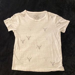CHASER Cow Skull Women’s Size M White Tee